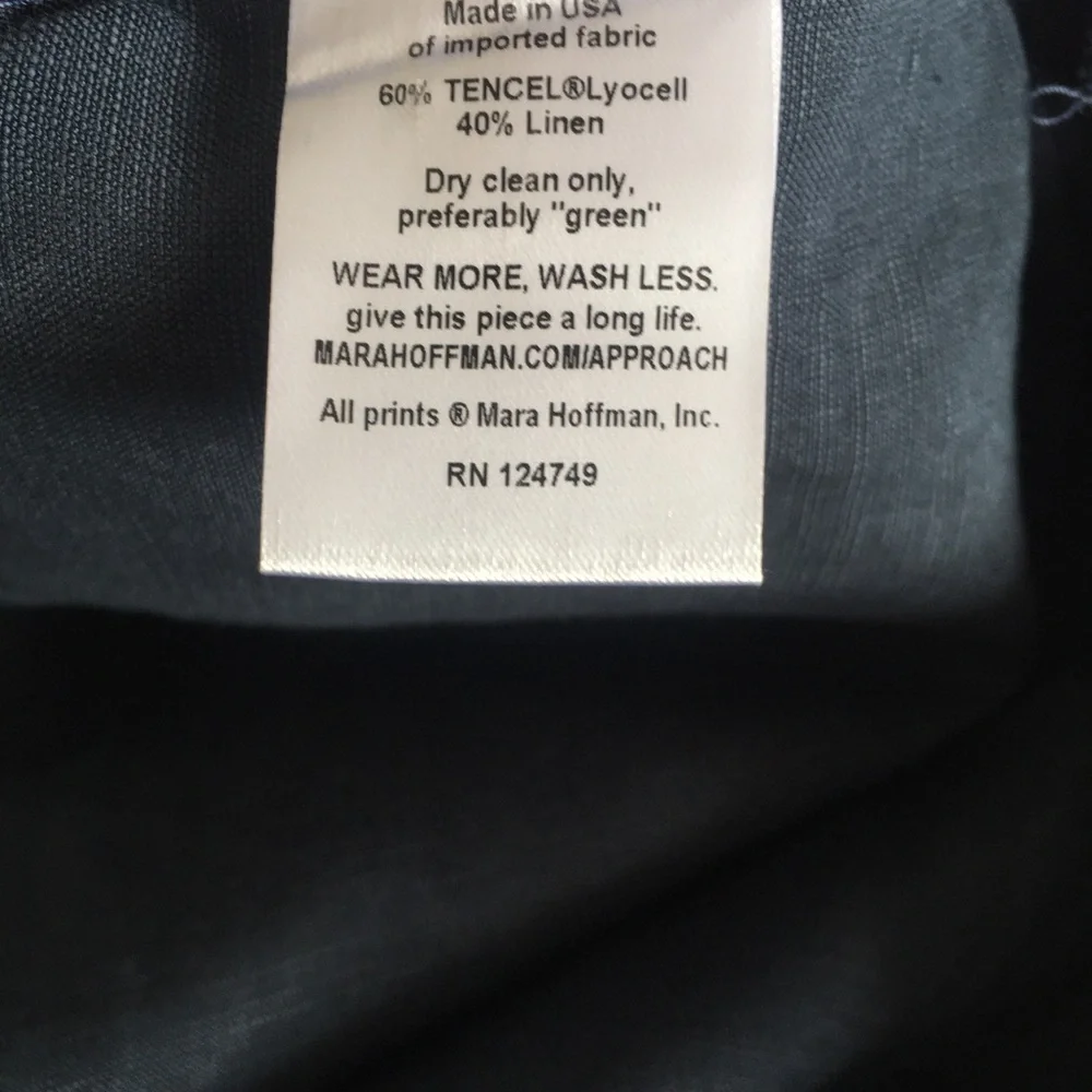 Mara Hoffman Mika Puff-Sleeve Linen Blend Button-Front Maxi Dress in Navy Blue - Picture 12 of 12